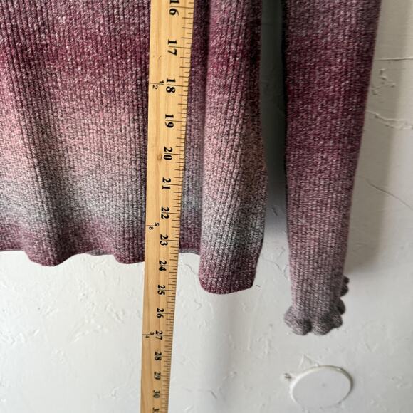 IN San Francisco Sweater Y2k Large Knit Ruffle Mock Neck Pullover Ombre Fall - Picture 4 of 8